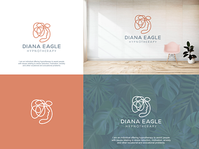 Diana Eagle logo boutique branding design graphic design health hypnotherapy illustration logo phishiotherapy stress