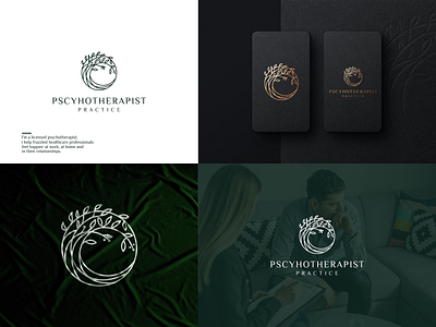 pscyhotherapist LOGO boutique branding design graphic design health illustration logo psychotherapist tree ui vector