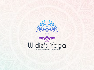 Widie's Yoga logo boutique branding design fitness fun graphic design health illustration logo pop root tree ui ux vector yoga