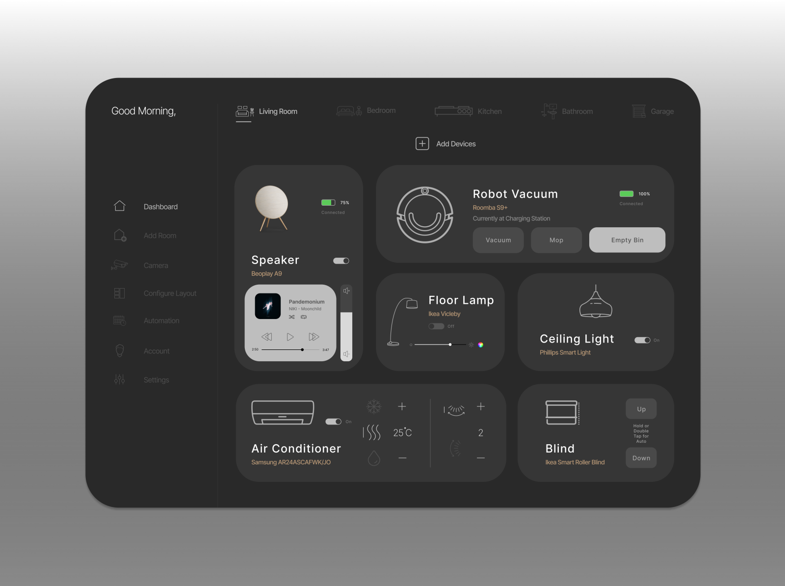 Smart Home UI Concept by An on Dribbble