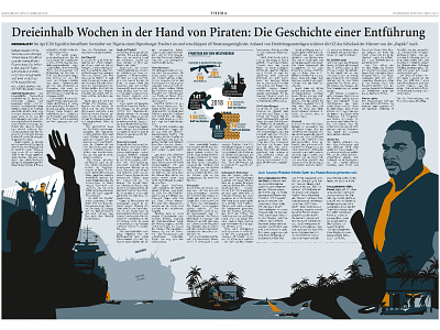 In the hands of pirates editorial german illustration illustrator newspaper pirates story storytelling vector