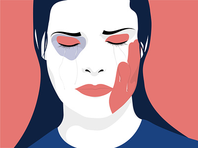 Illustration Violence Against Women art flat illustration illustrator noviolence tears vector vektorrock violence women