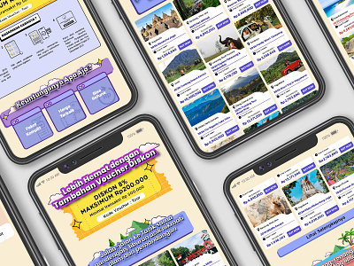 UI Design Mobile Apps : Home page Travel Category