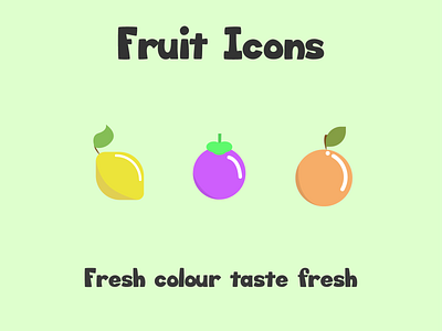 Flat Fruit Icons 2d branding design flat graphic design icon illustration logo ouline