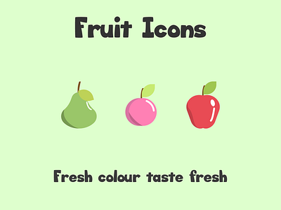 Flat Fruit Icons 2d branding design flat graphic design icon illustration logo ouline