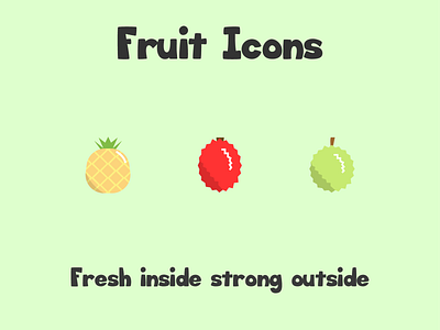 Flat Fruit Icons 2d branding design flat graphic design icon illustration logo ouline