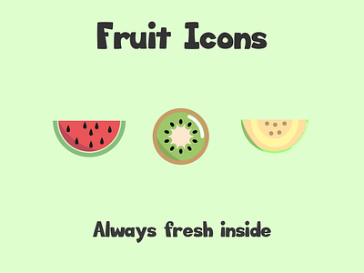 Flat Fruit Icons