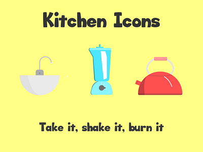 Flat Kitchen Icons 2d branding design flat graphic design icon illustration logo ouline