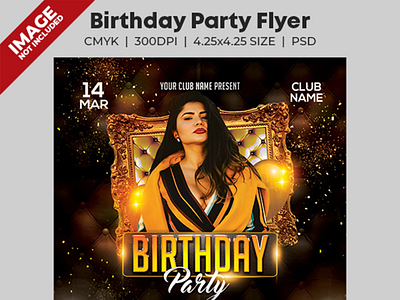 Birthday Party Flyer birthday branding design dj flyer flyers graphic design night party