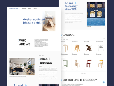 Furniture studio landing page catalog design desktop furniture interface landing page studio ui uxui