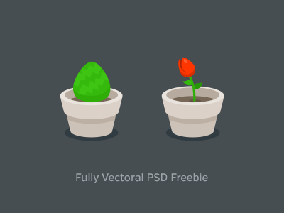 PSD Freebie - 2 Plant Icons bush flat flower icon plant