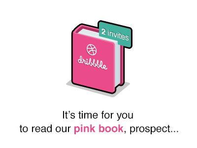 It's time for you! book dribbble flat giveaway invite pink