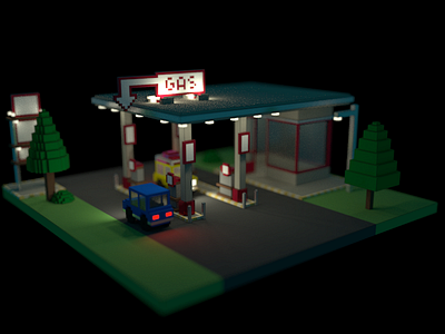 Gas Station - voxel remake voxel
