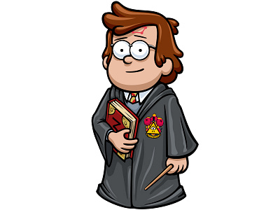 Harry Pines dipper pines gravity falls harry poter sticker