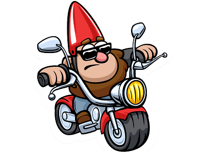 Gnom Biker doodlepark gnom gravity falls sticker