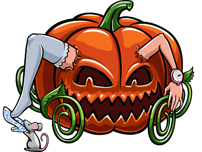 Cinderella In Pumpkin cinderella doodlepark mouse pumpkin sticker