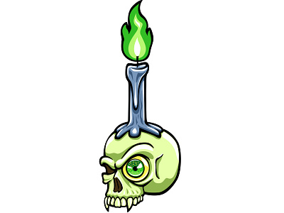 Skullсandlestick candlestick doodlepark skull sticker