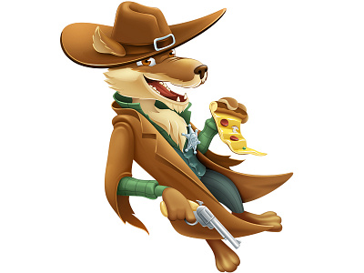 Wild Coyote character coyote octoberweb sheriff pizza