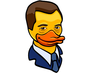 Duckmister doodlepark duck king sticker vector