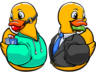 Two World doodlepark duck king sticker vector