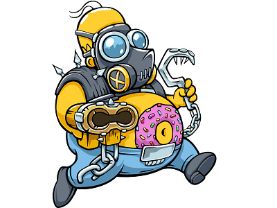 Homer Pudge doodlepark gomer overwatch roadhog simpsons sticker