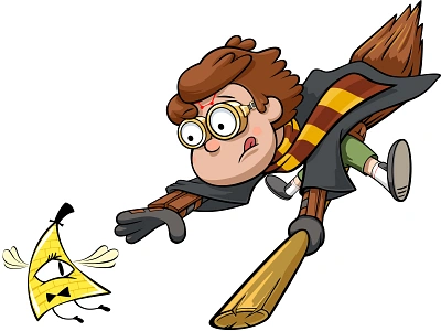 Sqwd bill dipper pines gravity falls harry poter sticker