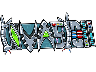 invasion battle doodlepark game illustration logo photoshop sticker vector