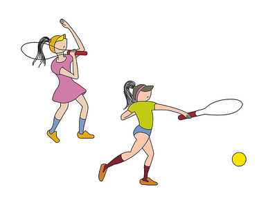 Play Little Longer girls play tennis