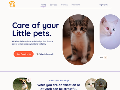 Pet Care Website Landing Page