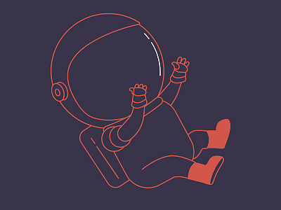 Astronaut illustration for an afterparty event