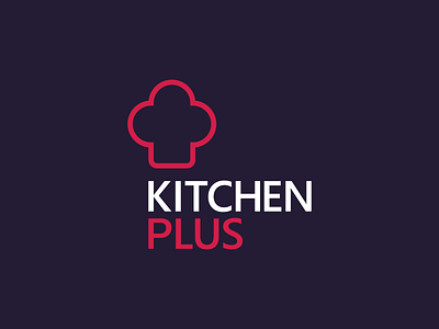 KITCHEN PLUS chef cooking cuisine food hat head kitchen logo plus