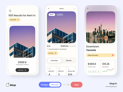 Blup | Real Estate Platform | Design to App