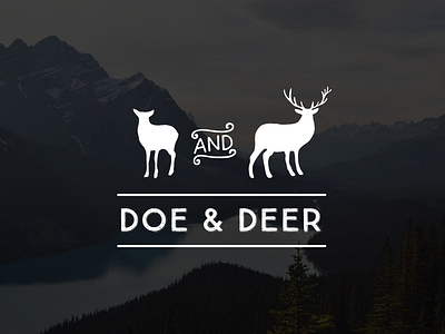 Doe & Deer and animal antler brand deer doe food logo packaged goods