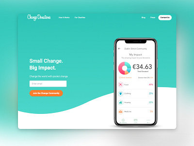 Change Donations agency design product ui ux