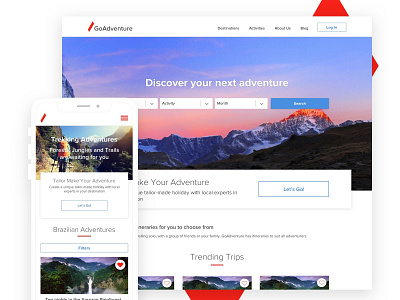 Go Adventure adventure agency branding design designer flat design identity minimal product responsive ui ux