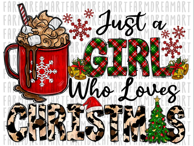 Just A Girl Who Loves Christmas Png Sublimation Design app branding design graphic design illustration logo typography ui ux vector