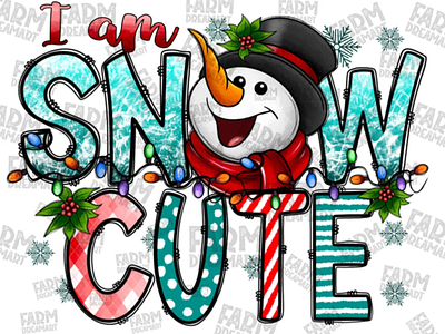 I am Snow Cute Png, Merry Christmas Png