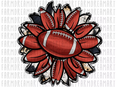 Football Sunflower PNG Image, Sunflower Football Design