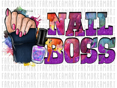 Nail Boss,Nail Hustler, Nail tech,Nail technician Digital app branding design graphic design illustration logo typography ui ux vector