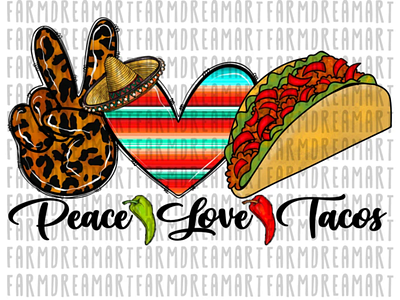 Serape Peace Love and Tacos. Cheetah Leopard, PNG Image