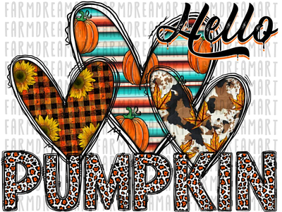 Hello pumpkin png, Cowhide pumpkin Png Sublimation