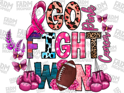 Go Pink Fight Cancer Win The Fight, Go Fight Cure Png app branding design graphic design illustration logo typography ui ux vector
