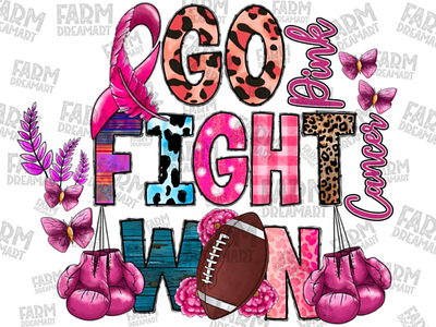 Go Pink Fight Cancer Win The Fight, Go Fight Cure Png app branding design graphic design illustration logo typography ui ux vector