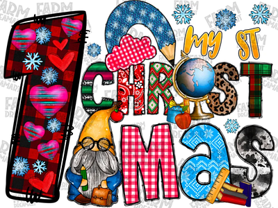 1st Christmas Png Sublimation Design, Christmas Png