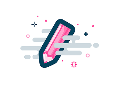Drawing blue drawing dribbble icon illustration navy pencil pink vector