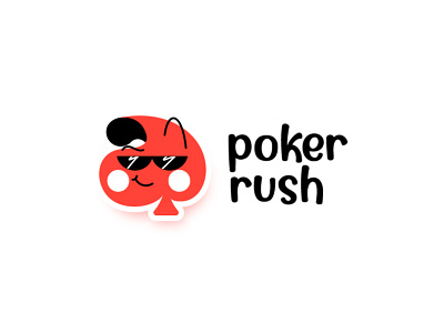 Pokerrush mascot logo character design logo logo design mascot poker poker hand spades