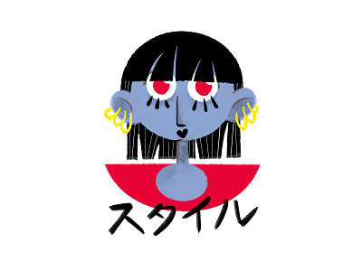 Style character doodle girl illustration japanese procreate