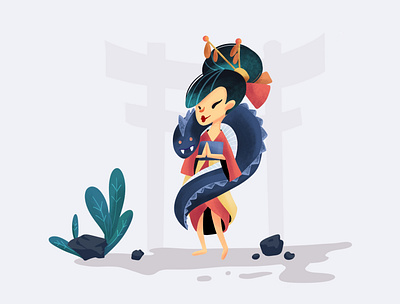 Dragon Girl asian character design dragon illustration japanese procreate