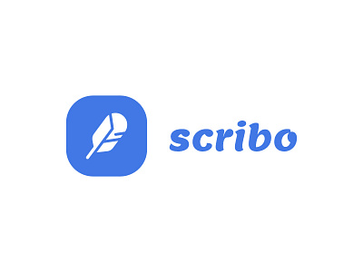Scribo Logo feather icon lettering logo platform translation