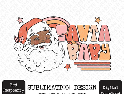 Santa Baby PNG, Rainbow Santa Christmas Sublimation app branding design graphic design illustration logo typography ui ux vector